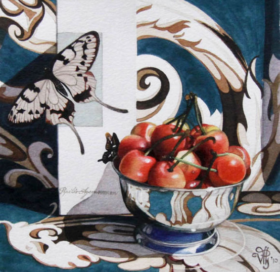 花卉绘:水彩花卉,蔬果,加拿大画师vivian thierfelde