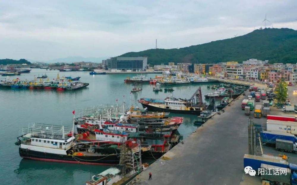 新春佳节海陵丫洲岛赶海情景闸坡渔港傍晚美景