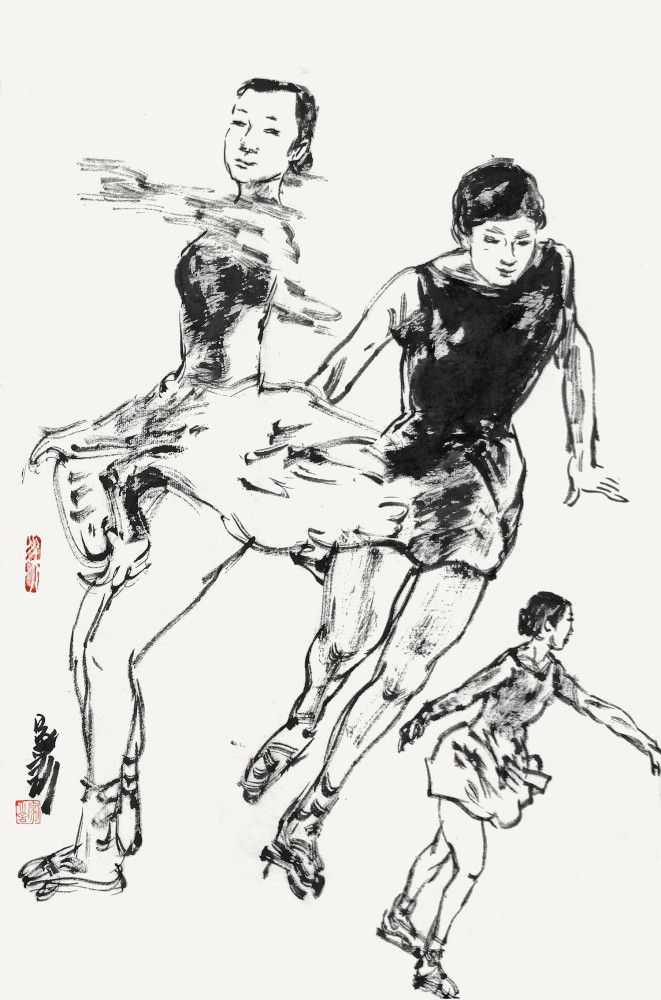 速度与激情王家训画出北京冬奥会花样滑冰动人的美