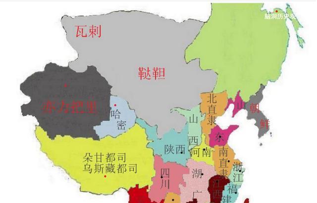通常说明朝国土是"两京十三省",可为何明朝地图却有十六块?