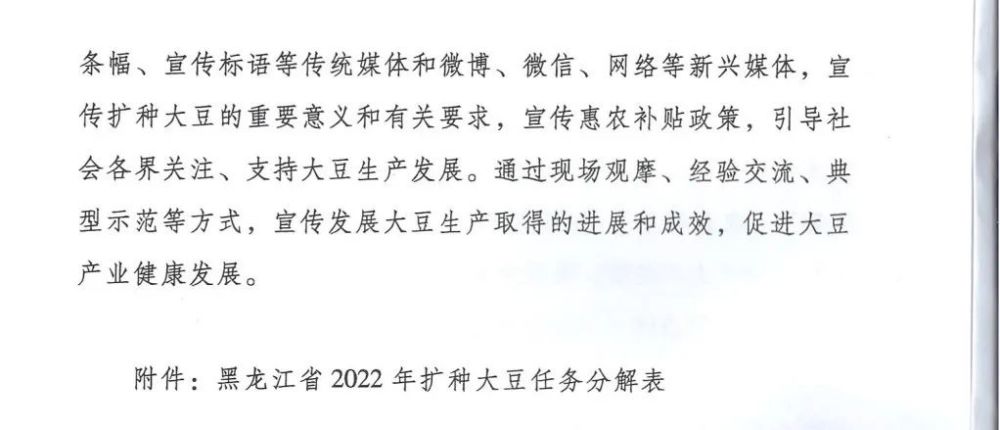 关于黑龙江省2022年扩种大豆方案的通知各县都有任务