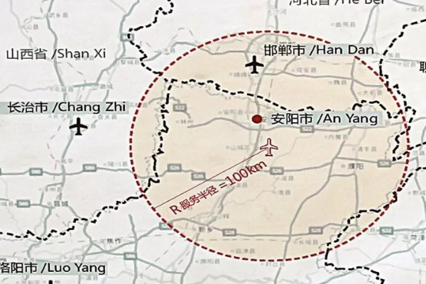 这座机场选址在了安阳市汤阴县瓦岗乡,距离安阳市区只有27公里的距离