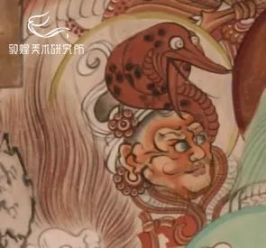 藏品敦煌美术研究所专家修正复原临摹作品《弥勒经变》局部意为大蟒神