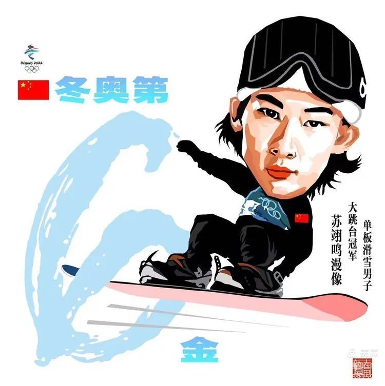 胡旻/苏翊鸣漫像中国肖像漫画家在线供稿苏翊鸣漫像集2018年,苏翊鸣