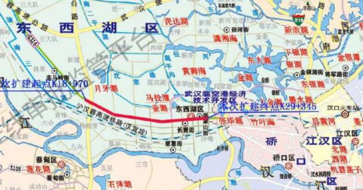 武汉将斥资85亿再建一条快速路位于东西湖区线路全长105公里