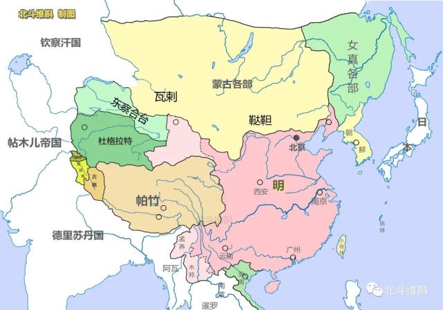 从地图看明朝版图变迁:初期达到顶峰,后期200年局限于长城之内