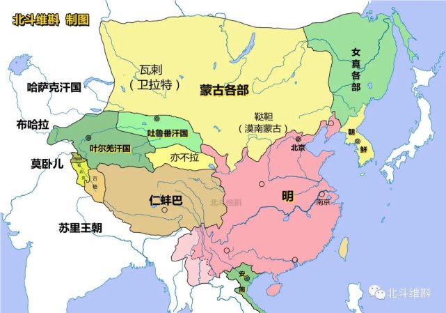 从地图看明朝版图变迁:初期达到顶峰,后期200年局限于长城之内