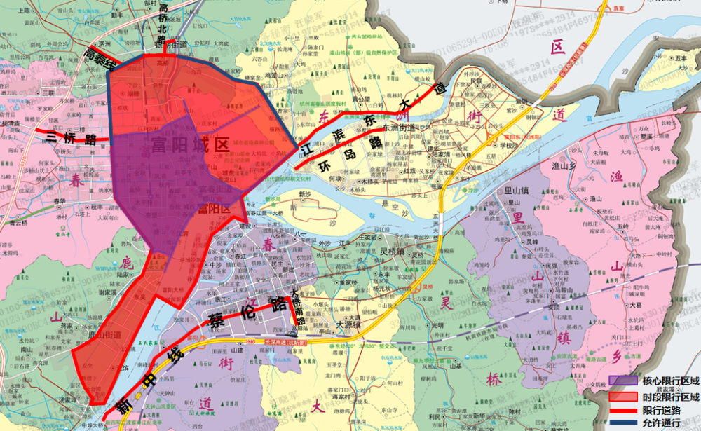 二,限行车辆所有大中型货车,同时富阳主城区核心区域限行还包括轻型