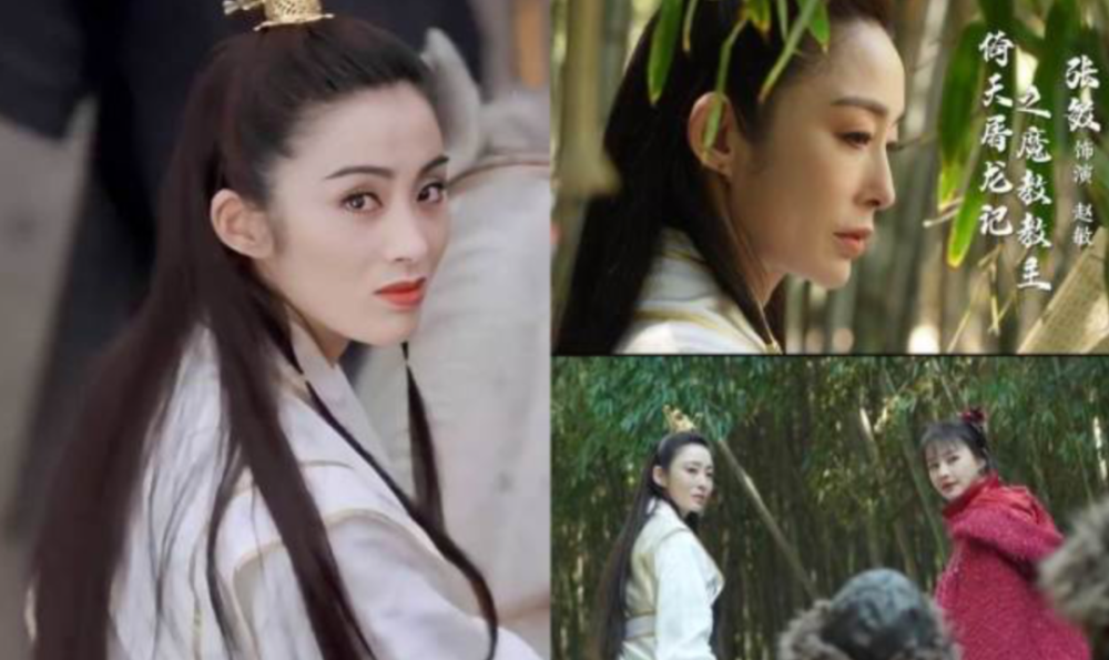 前不久为了配合新版《倚天屠龙记》的宣传,张敏和新版小昭一起重现了