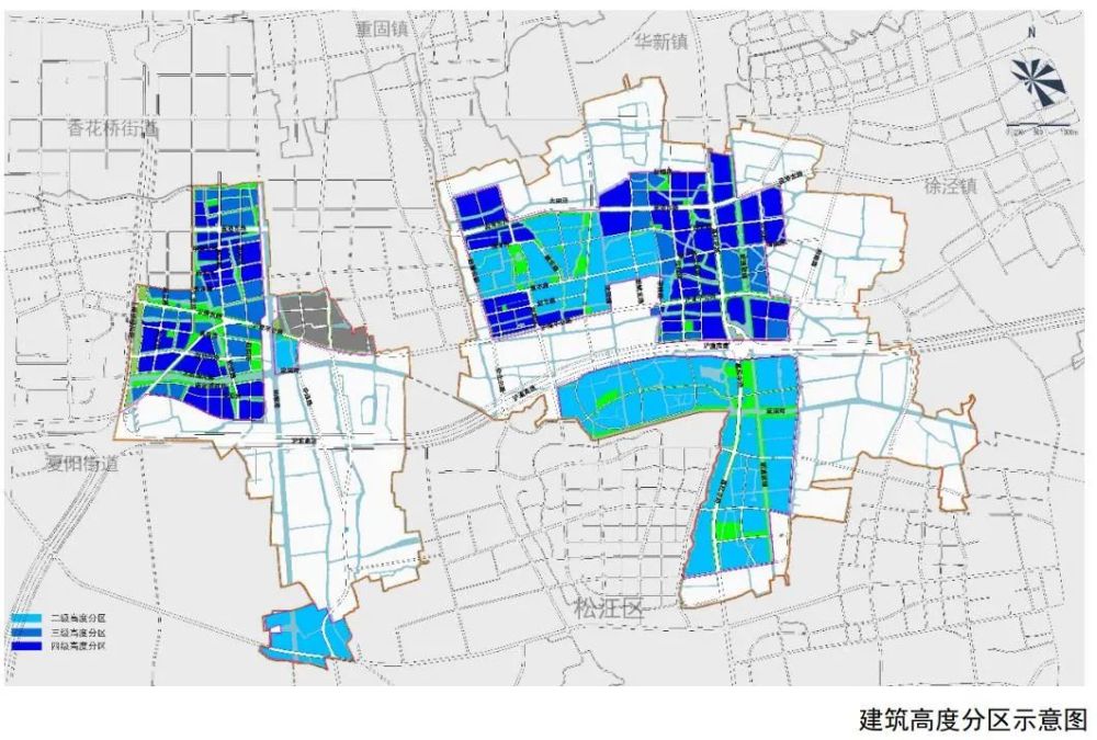 赵巷镇镇区范围内的老镇区和特色居住区,主要以居住用地为主,以二级