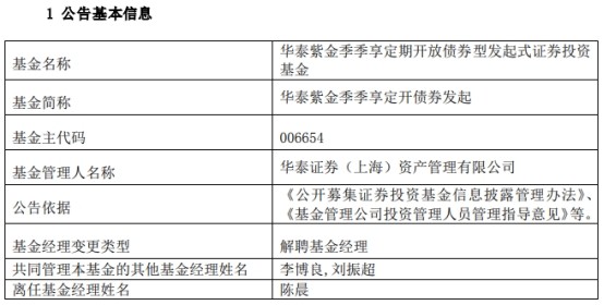 华泰证券资管陈晨离任8只基金3只年内正收益