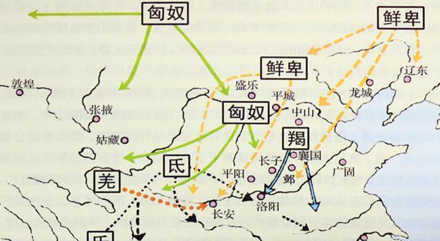 铁弗部就是匈奴赫连勃勃,羌族和氐族,羯族,鲜卑,匈奴"五胡",指的是"