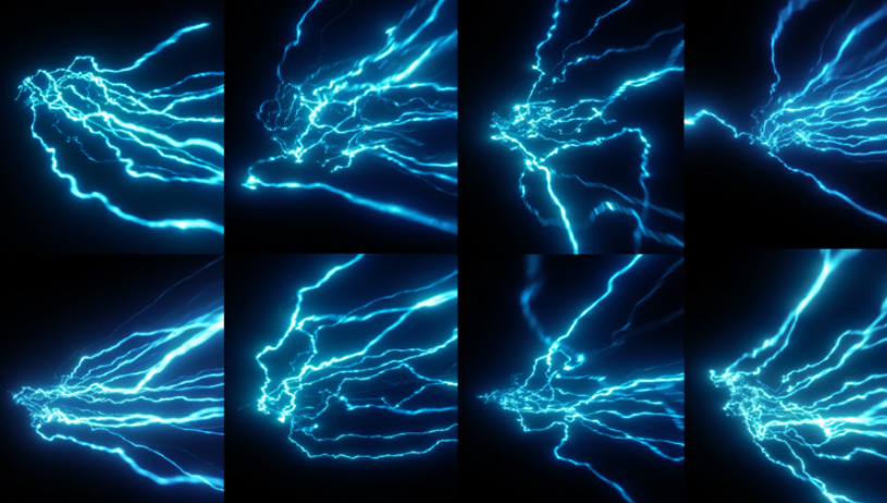 影视资源262个科幻魔法能量电流雷电闪电特效合成动画209期