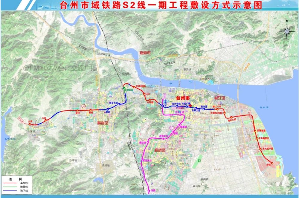 线路起自黄岩区北洋镇,经头陀镇北侧穿越大尖山隧道后沿325省道进入