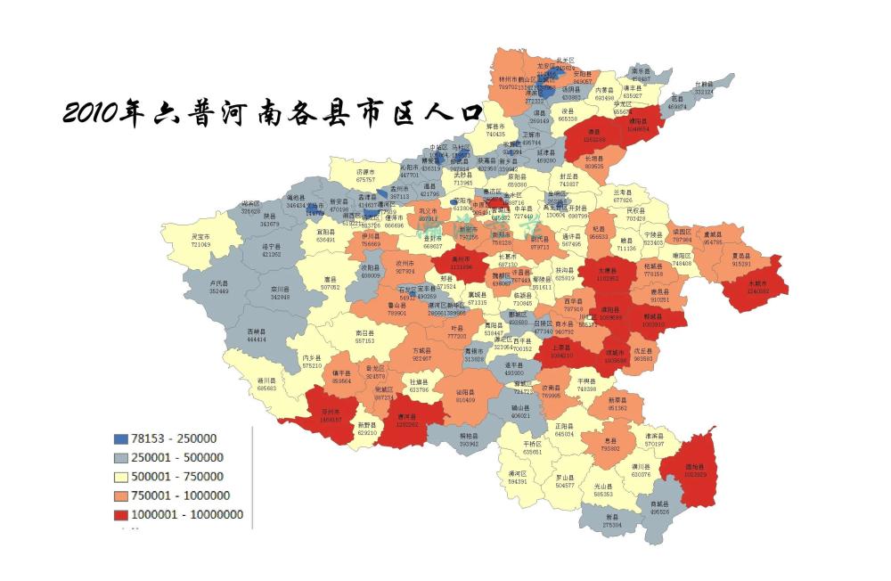 2010年六普2020年七普河南各县市区人口金水区位居第一