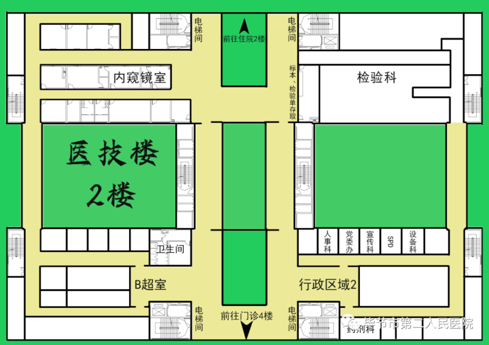 门诊大楼导向图一,医院导向图我院现已将医院门诊大楼,医技楼,住