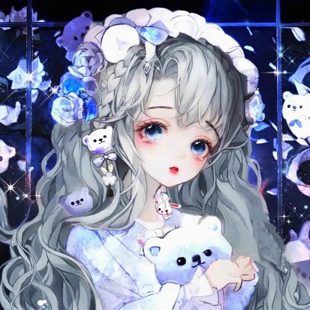 微信头像绝美蓝色梦幻女生动漫头像可爱唯美