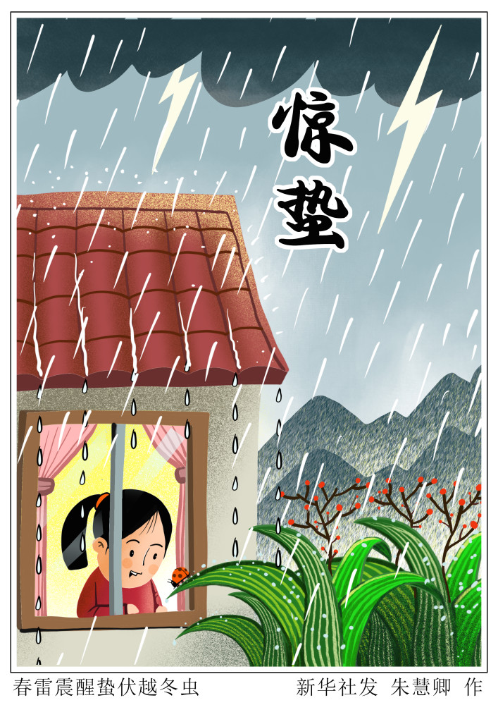 新华社图表,北京,2022年3月4日漫画:春雷震醒蛰伏