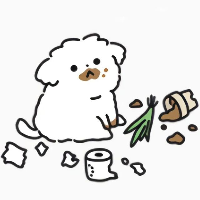 白色卷毛小狗表情包头像