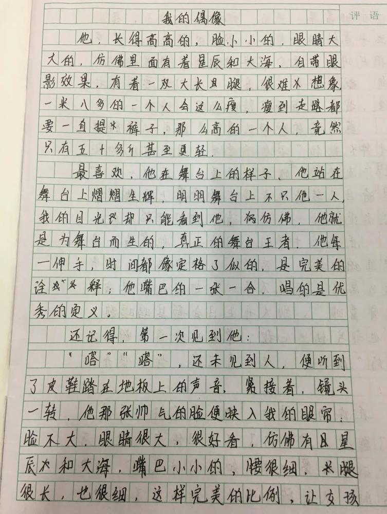 学生追星入迷作文写我的偶像肖战老师看后很头疼