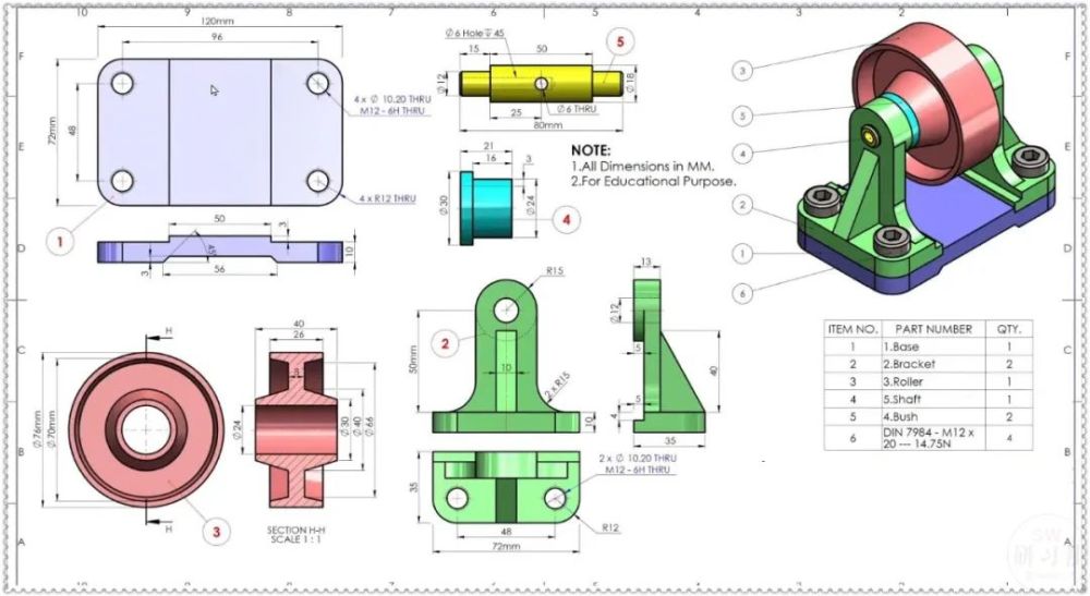 solidworks一张工程图里添加多个零件