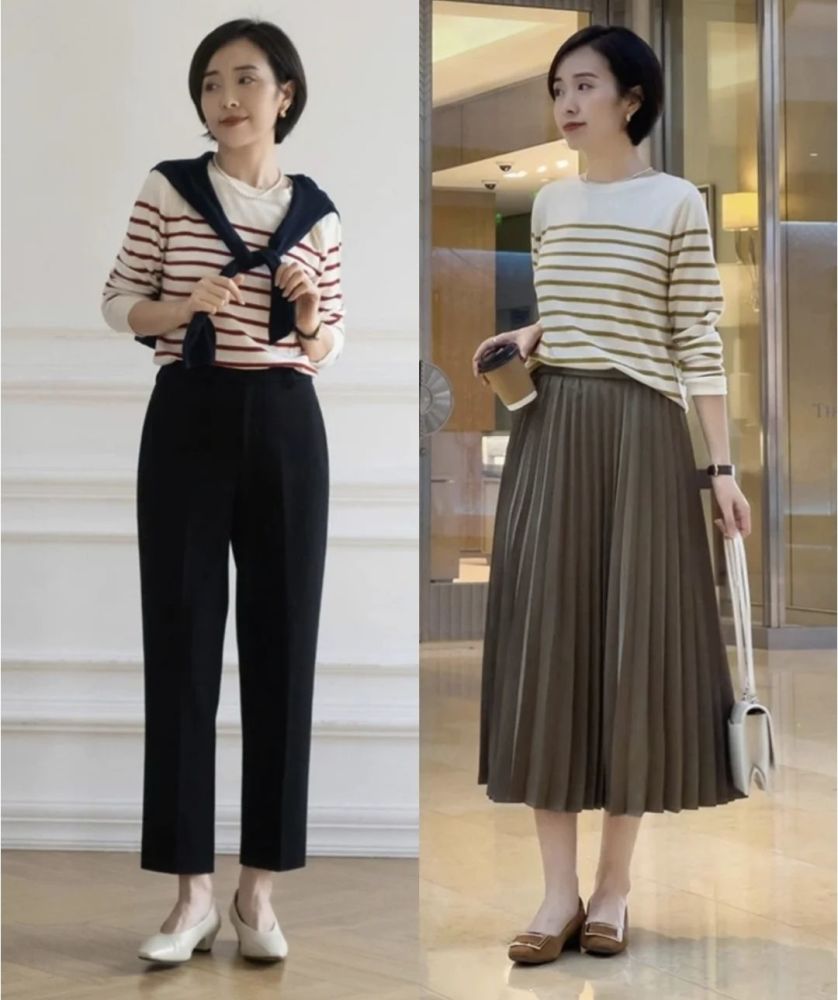 会穿才能显高给小个子中年女人的穿搭建议裤露脚背裙要过膝