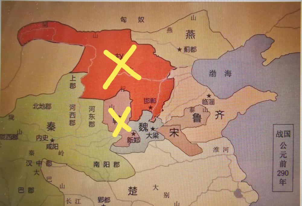 以下公元前290至公元前260年战国地图充分显示秦国土地版图逐渐扩大