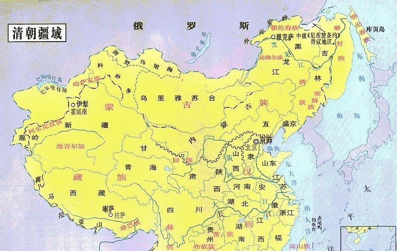 清代疆域地图.▲黑龙江将军辖区地图.