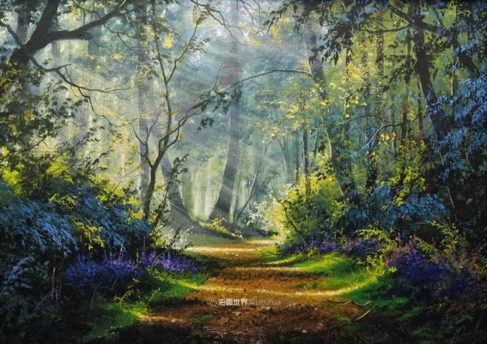 白俄罗斯画家维克多的风景油画让人赞叹不已无尽透彻的光独特的森林与