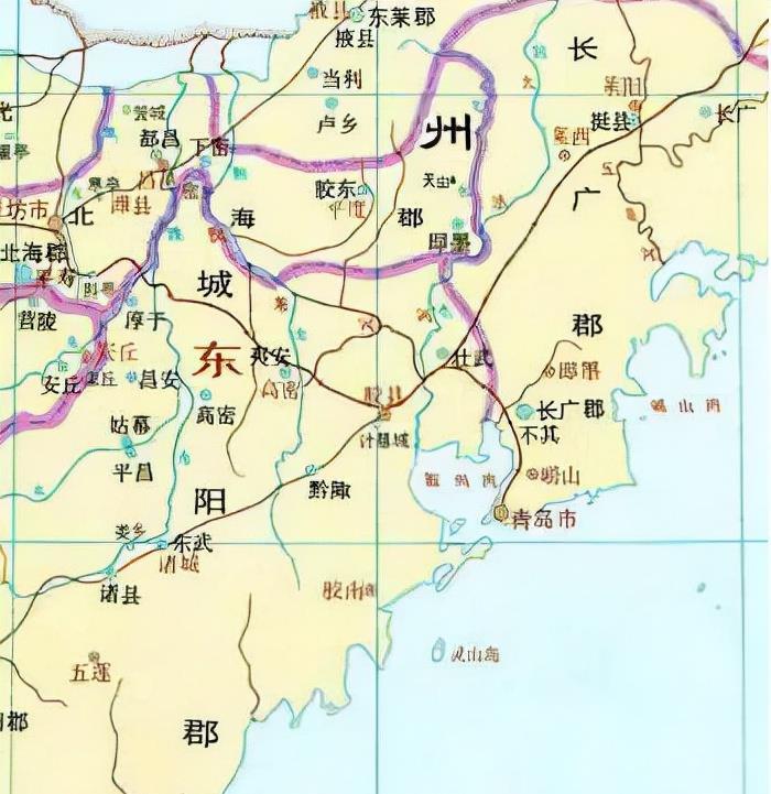 西晋时期的地图南北朝时期,属于北魏时,属于青州,光州分别辖领.