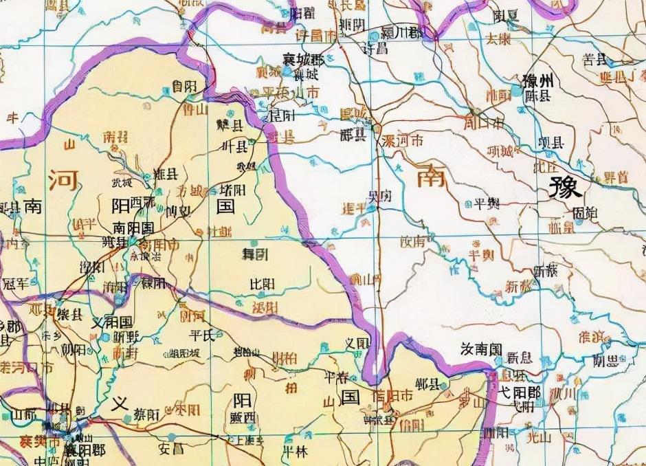 西晋时期的地图2南北朝时期,北魏时,分别归属北魏的豫州,东荆州,东