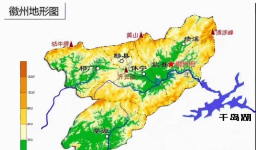 这是由徽州地区独特的地理环境造就的,可以先看看徽州的地形图:"文房