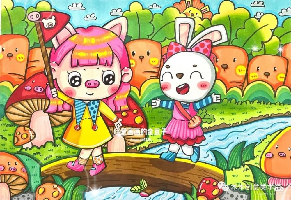 素材分享春天主题马克笔画让人憧憬的美丽景色这些表现简直太美了快