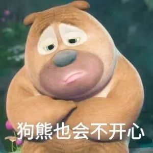 沙雕表情包狗熊也会不开心