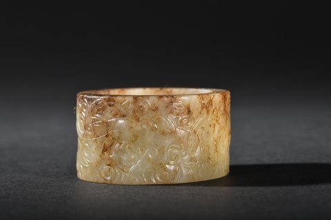 明代和田玉螭龙纹发箍