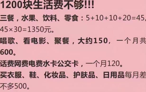 城市,物价相对较高,很多生活开销不能以自己家所在的二三线城市为标准