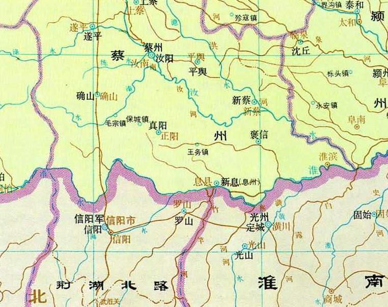 通过地图了解河南省信阳市从古到今的历史变迁