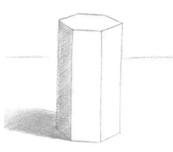 素描素描最最基础的知识我用六棱柱教给你