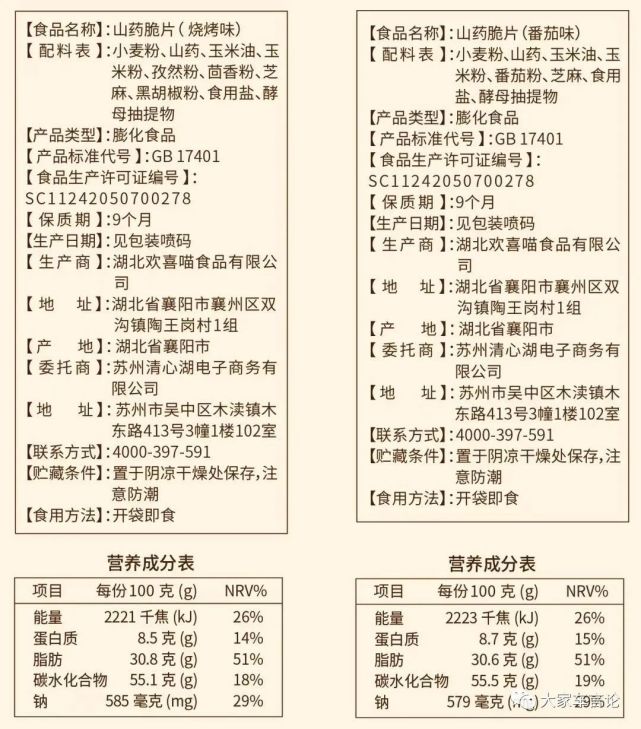 清心湖山药片配料表咱们继续往配料表研究,山药成分排在第二的位置