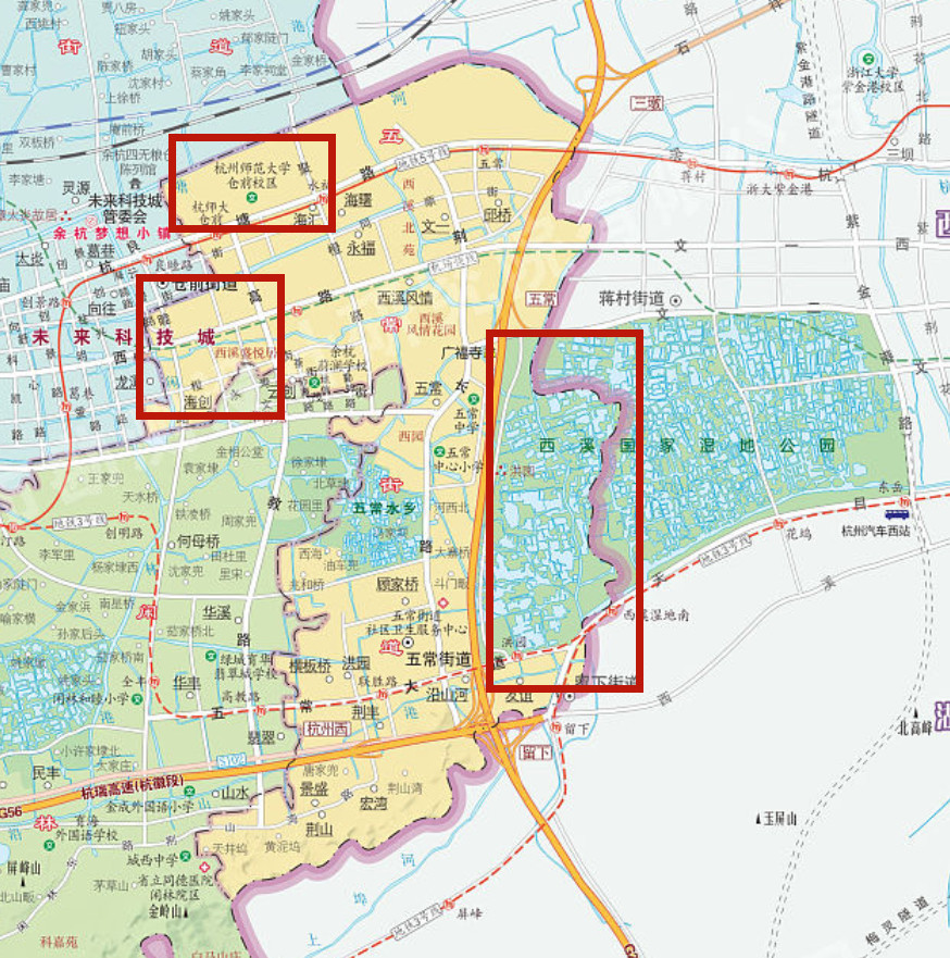 杭州市余杭区新版行政区划图闲林仓前五常的分界线原来是这样的