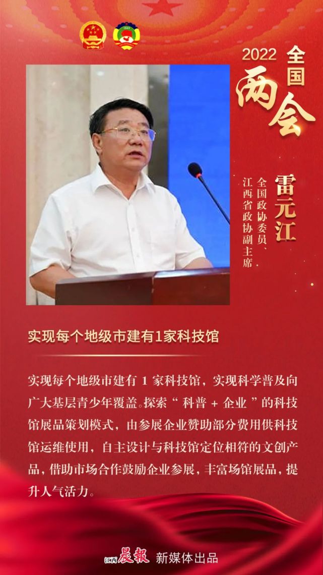 出席全国政协十三届五次会议的住赣全国政协委员,省政协副主席雷元江