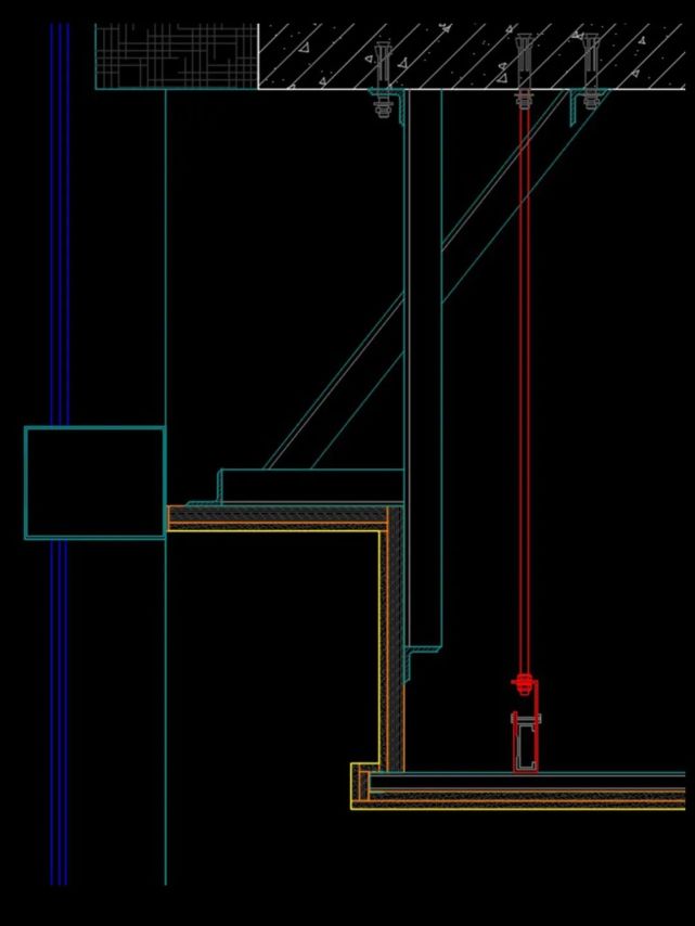 吊顶与幕墙收口,节点图,该怎么画?