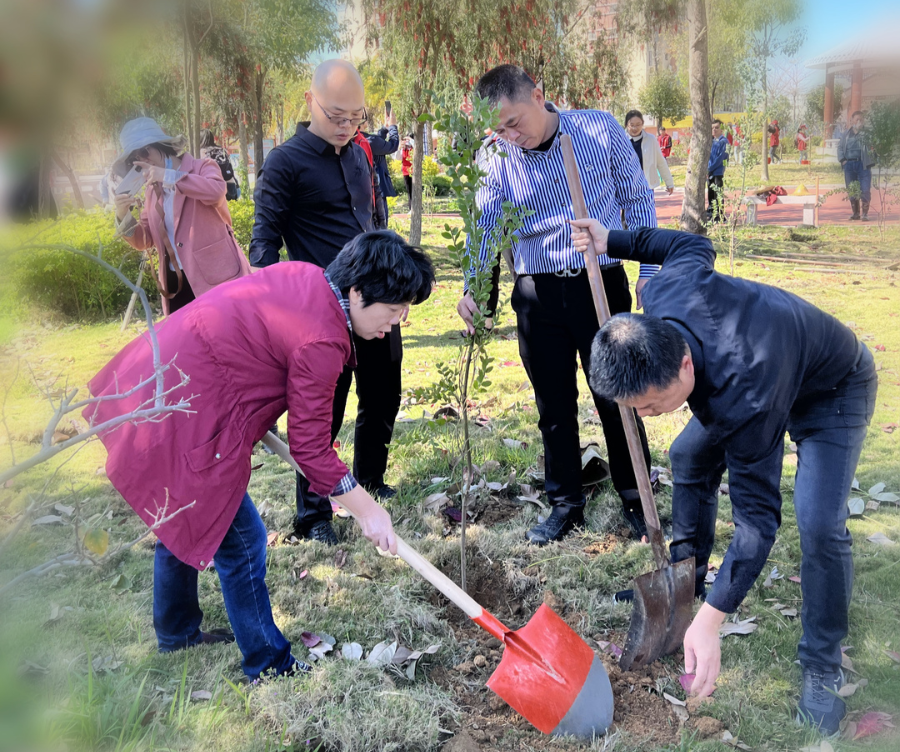 主题党日植树忙美丽乡村添新绿潮州市总工会开展美化乡村植树活动