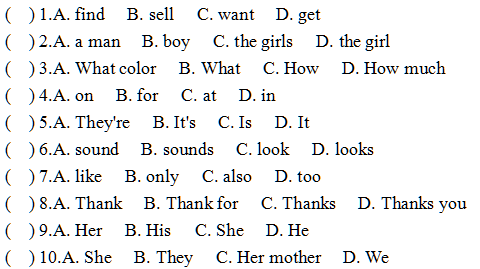 9___ mother buys a lot of food,like bread,cakes,meat and fish