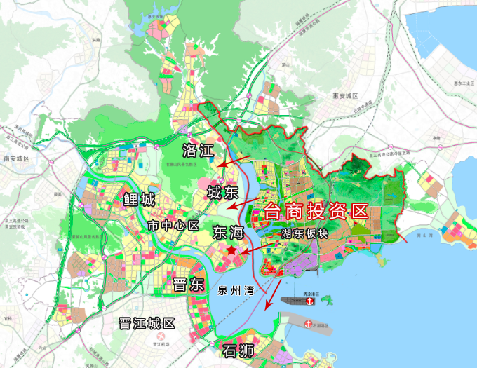 台商区的最新目标定位为"两岸融合发展主阵地,泉州城市新中心,自带