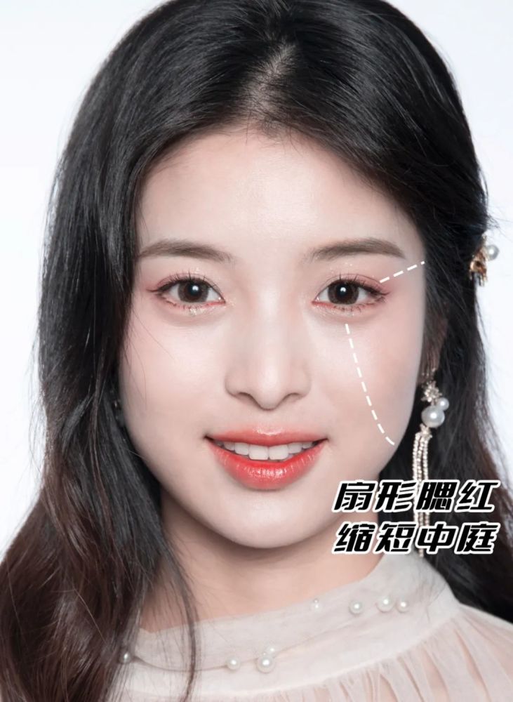 长脸女孩腮红画法全攻略缩短中庭氛围感拉满