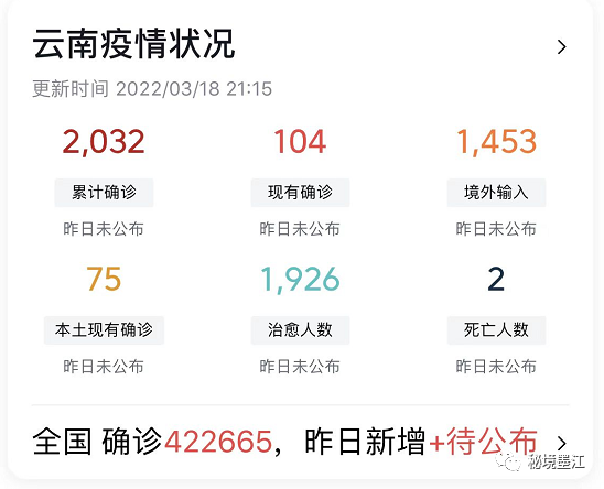 3月18日云南疫情最新数据消息报道