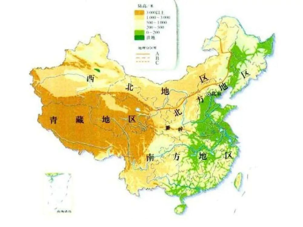 南北方地区分界线秦岭-淮河以南以丘陵为主秦岭-淮河以北以平原