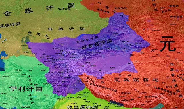 察合台汗国是蒙古人建立的四大汗国之一,察合台是铁木真的次子,疆域