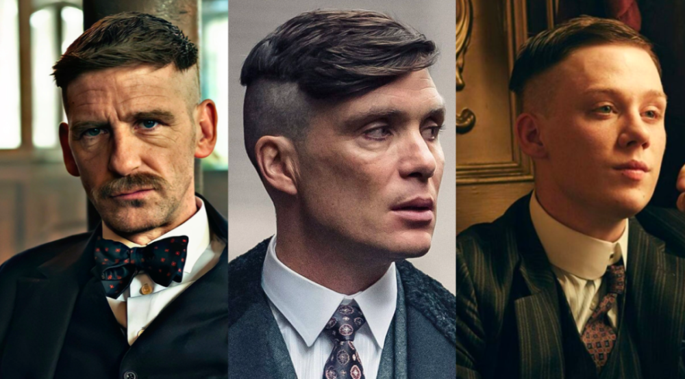 剧中三位男主留的谢尔比发型(shelby haircut,都参考过1920年的犯罪